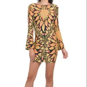 NWT- ZARA Multicolor Open Back Retro Mini Dress